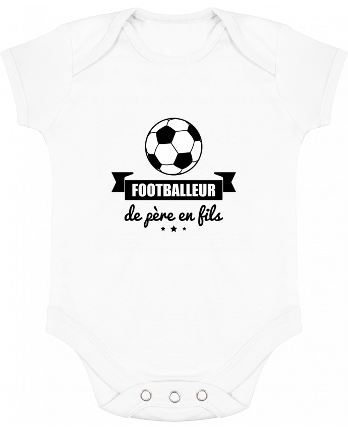 Body bébé manches contrastées Footballeur de père en fils, foot, football par Benichan