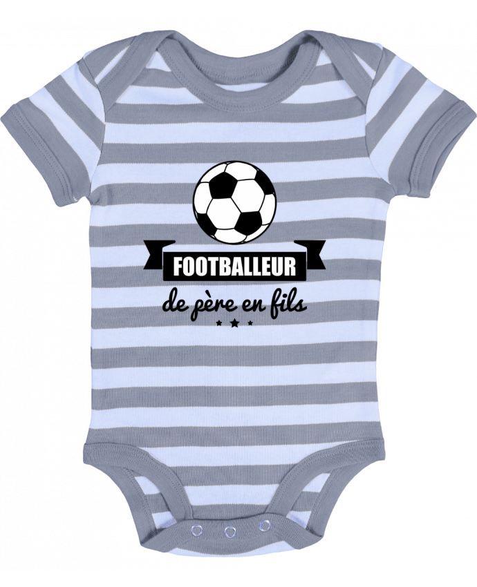 Body Bébé Rayé Footballeur de père en fils, foot, football - Benichan