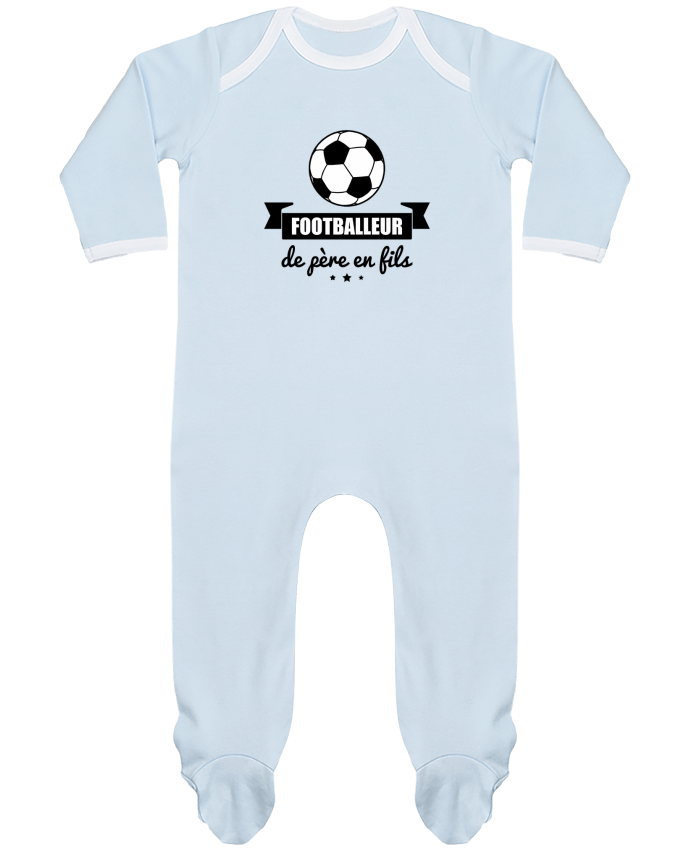 Baby Sleeper long sleeves Contrast Footballeur de père en fils, foot, football by Benichan