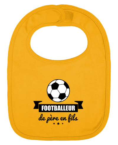 Bavoir bébé uni Footballeur de père en fils, foot, football par Benichan