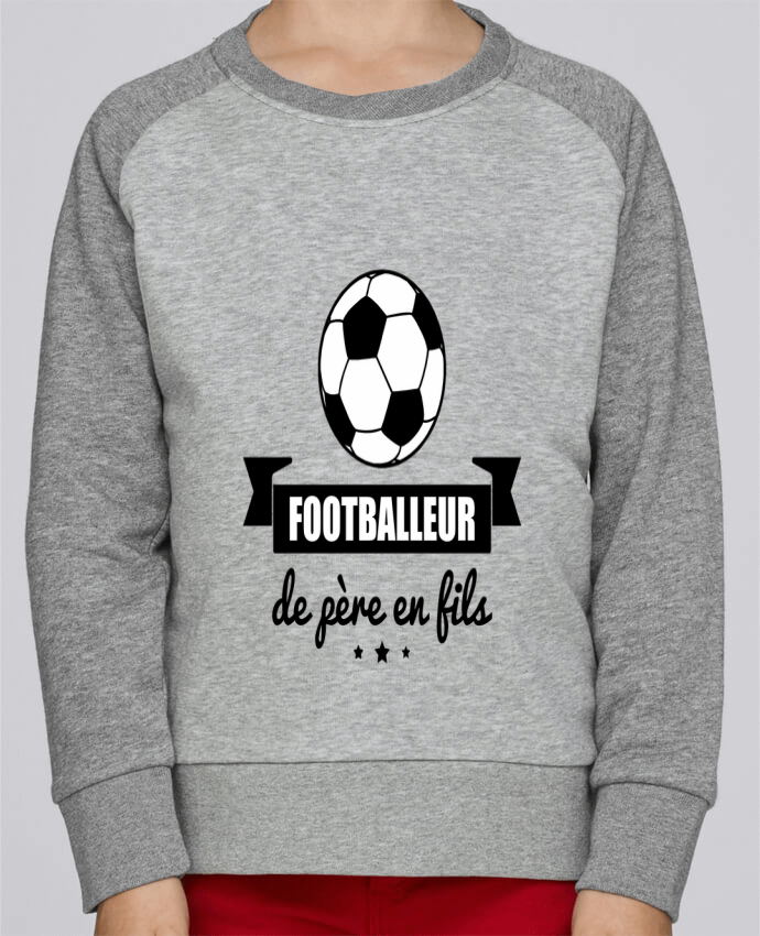 Sweatshirt Kids Round Neck Stanley Mini Contrast Footballeur de père en fils, foot, football by Benichan