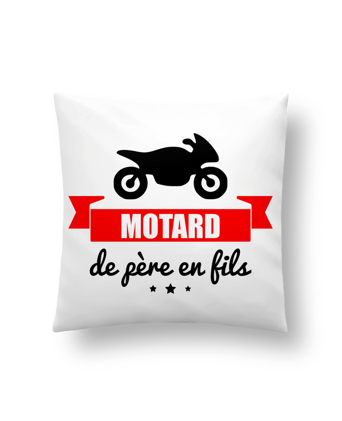 Cushion synthetic soft 45 x 45 cm Motard de père en fils, moto, motard by Benichan