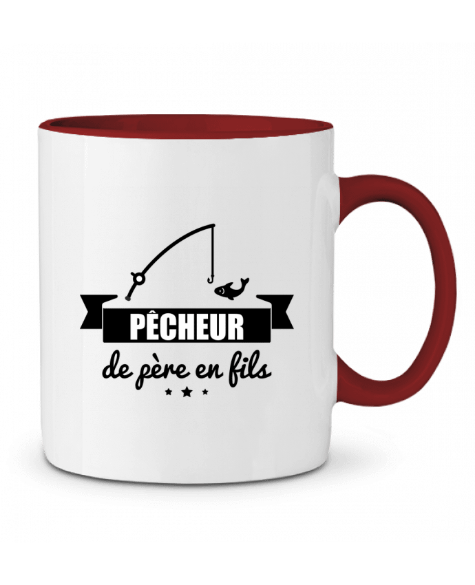 Two-tone Ceramic Mug Pêcheur de père en fils, pêcheur, pêche Benichan