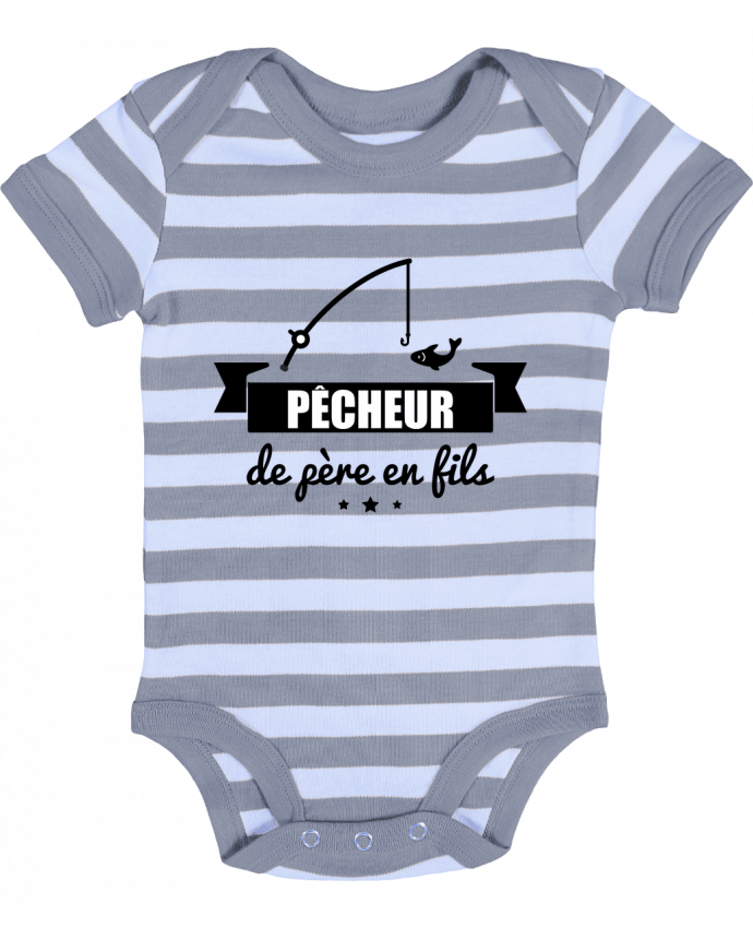 Baby Body striped Pêcheur de père en fils, pêcheur, pêche - Benichan