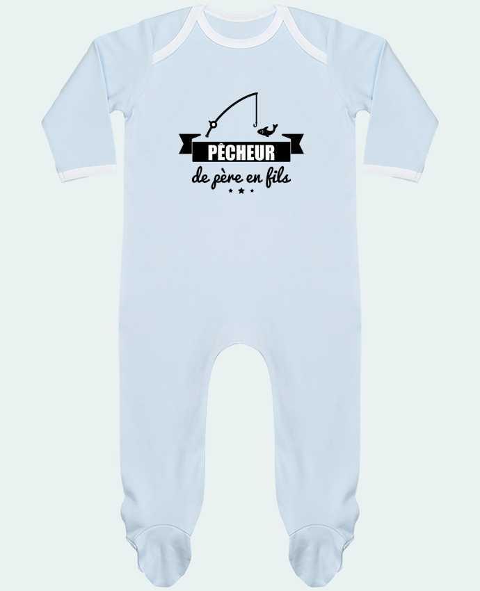 Baby Sleeper long sleeves Contrast Pêcheur de père en fils, pêcheur, pêche by Benichan
