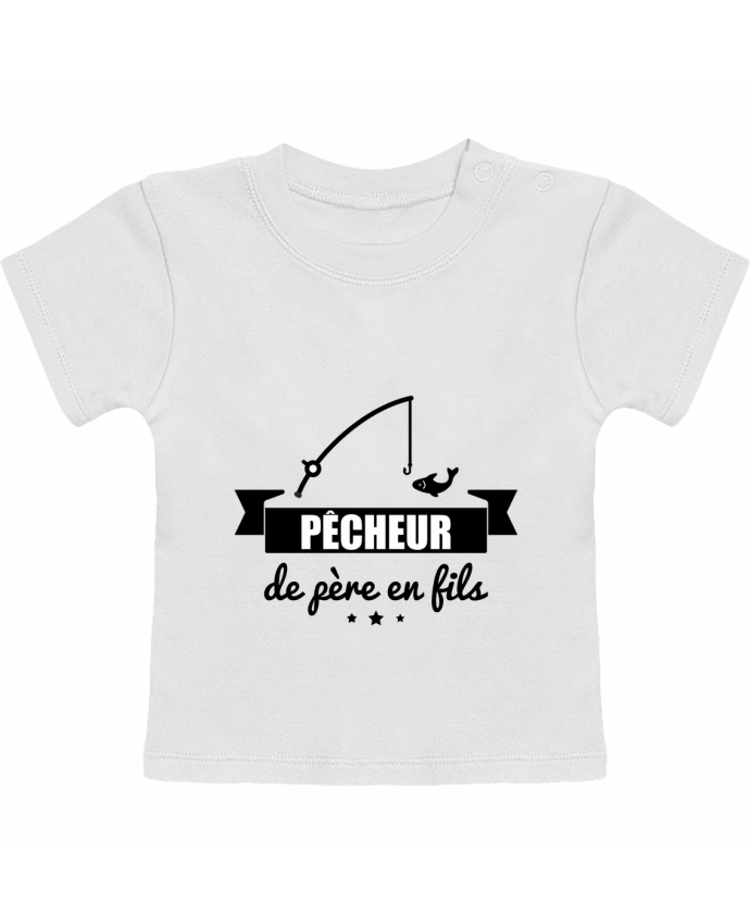 T-Shirt Baby Short Sleeve Pêcheur de père en fils, pêcheur, pêche manches courtes du designer Benichan
