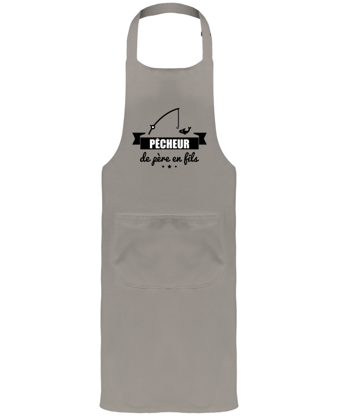 Garden or Sommelier Apron with Pocket Pêcheur de père en fils, pêcheur, pêche by Benichan