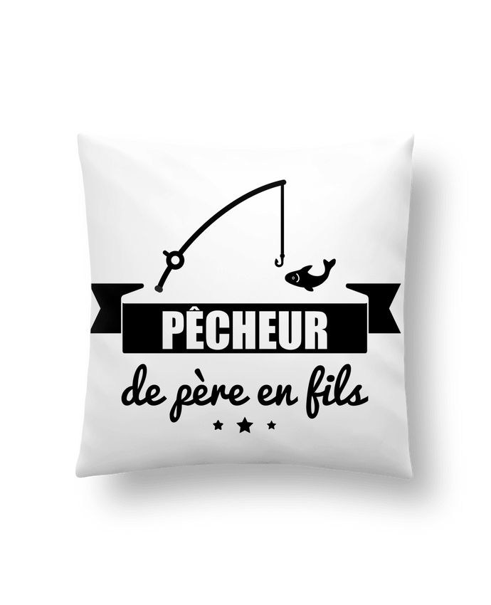 Cushion synthetic soft 45 x 45 cm Pêcheur de père en fils, pêcheur, pêche by Benichan
