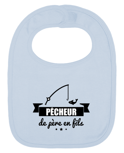 Bavoir bébé uni Pêcheur de père en fils, pêcheur, pêche par Benichan