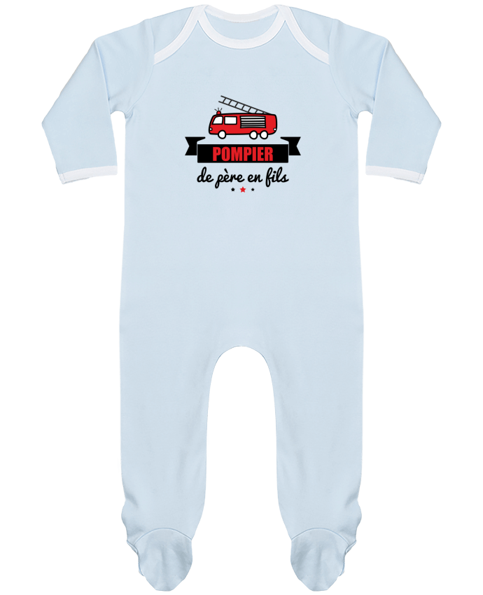 Body Pyjama Bébé Pompier de père en fils, pompier par Benichan
