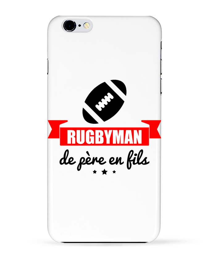 Case 3D iPhone 6+ Rugbyman de père en fils, rugby, rugbyman de Benichan