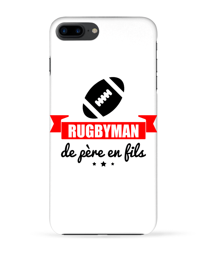 Case 3D iPhone 7+ Rugbyman de père en fils, rugby, rugbyman by Benichan