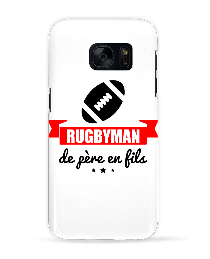 Case 3D Samsung Galaxy S7 Rugbyman de père en fils, rugby, rugbyman by Benichan