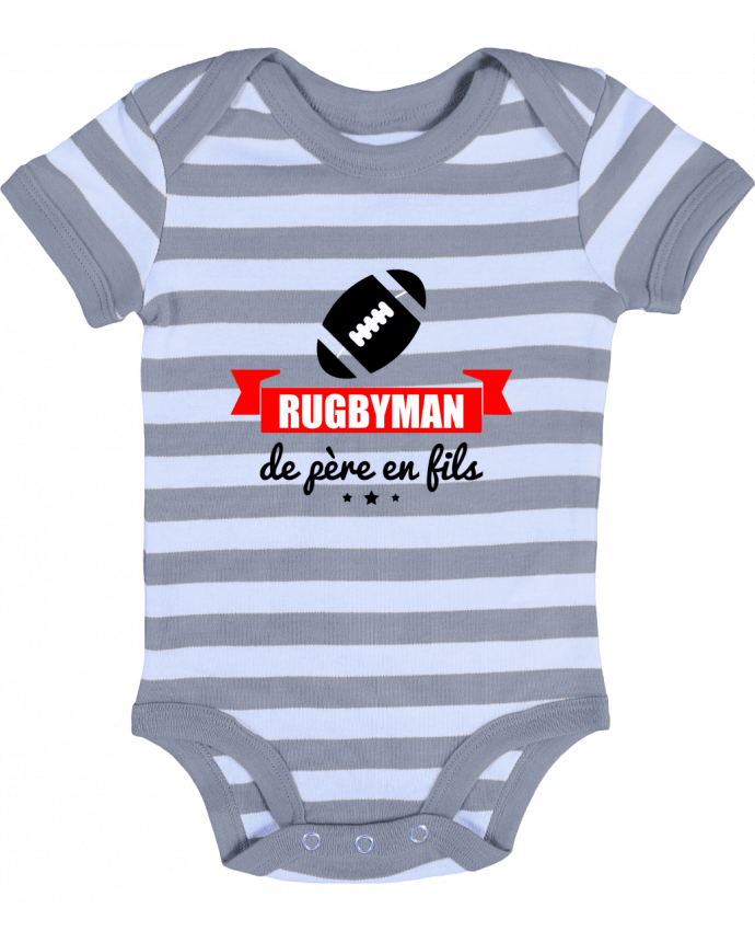 Baby Body striped Rugbyman de père en fils, rugby, rugbyman - Benichan