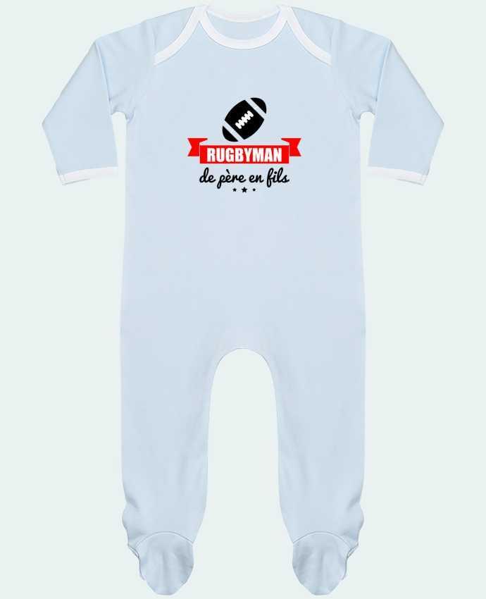 Body Pyjama Bébé Rugbyman de père en fils, rugby, rugbyman par Benichan