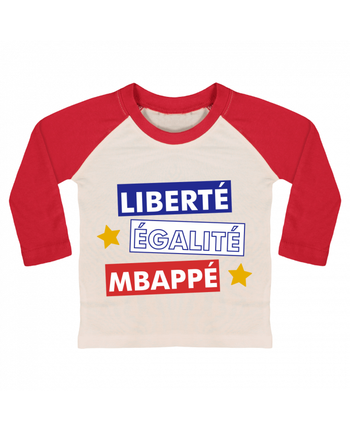 Camiseta Bebé Béisbol Manga Larga Equipe de France MBappé por tunetoo