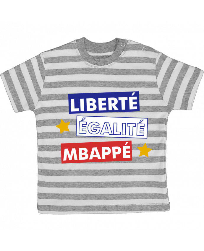 Tee-shirt bébé à rayures Equipe de France MBappé par tunetoo
