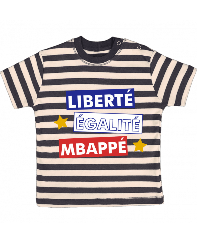 Tee-shirt bébé à rayures Equipe de France MBappé par tunetoo