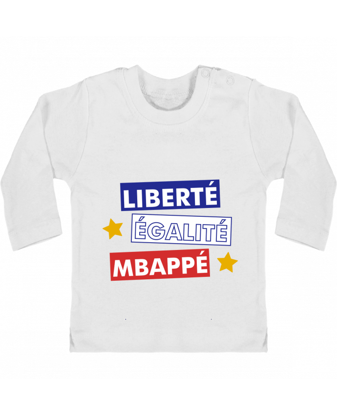 Baby T-shirt with press-studs long sleeve Equipe de France MBappé manches longues du designer tunetoo