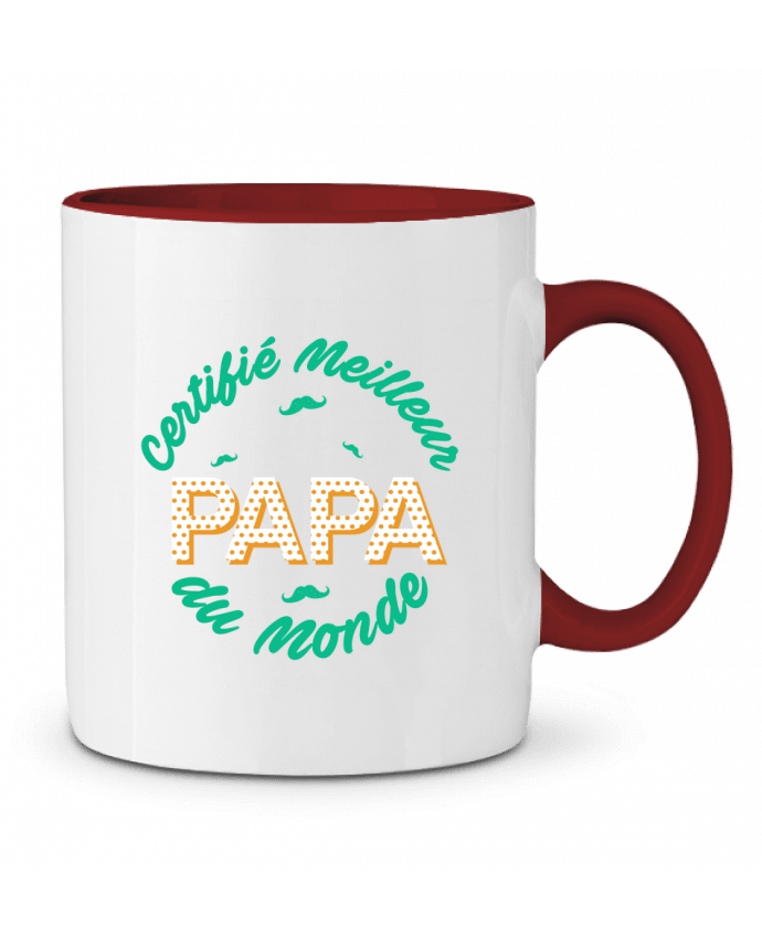 Mug bicolore Certifié meilleur papa du monde tunetoo
