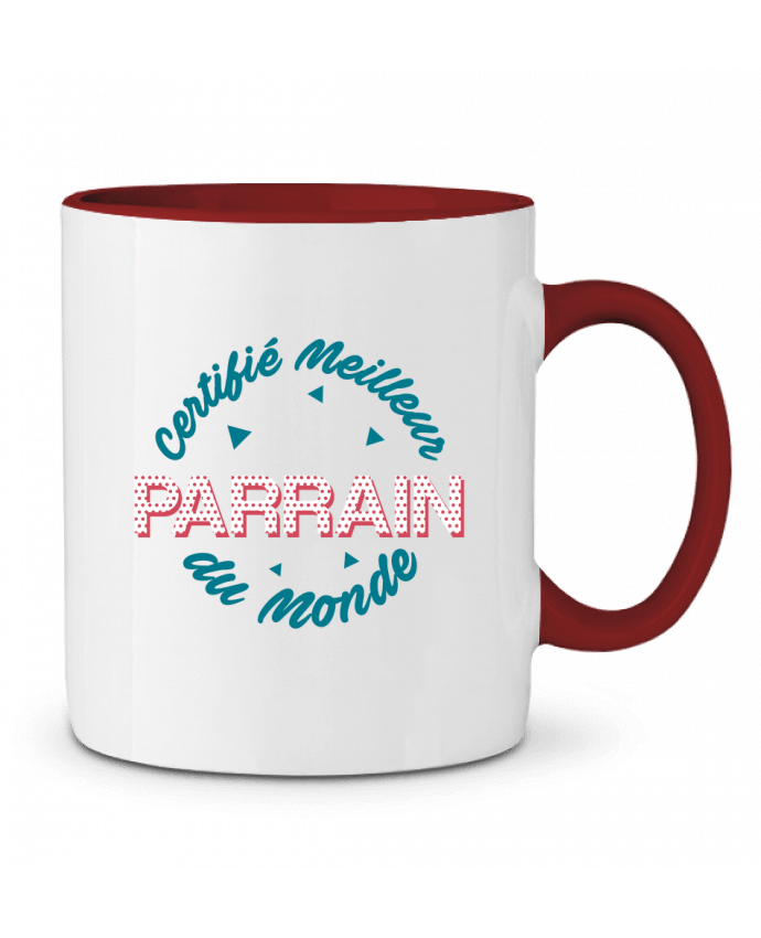 Mug bicolore Certifié meilleur parrain du monde tunetoo