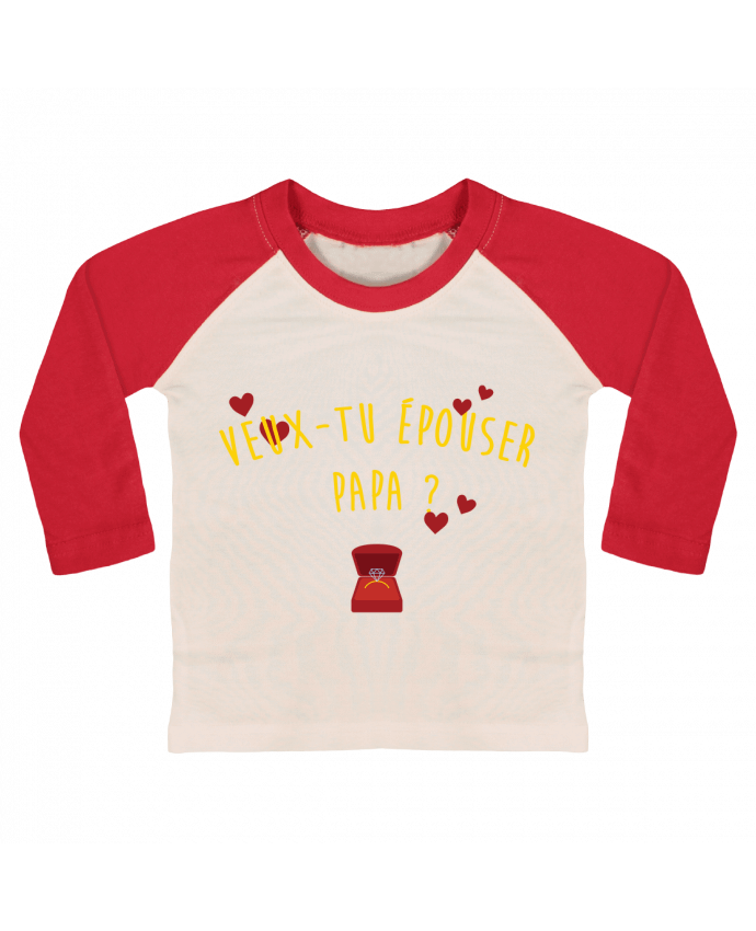 Camiseta Bebé Béisbol Manga Larga Veux-tu épouser papa ? por tunetoo