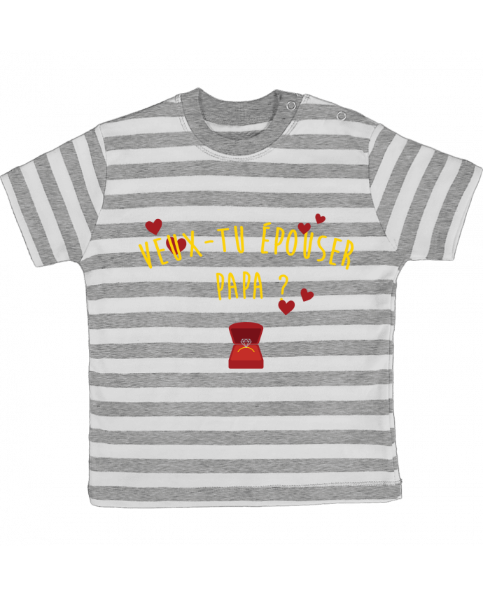 Camiseta Bebé a Rayas Veux-tu épouser papa ? por tunetoo