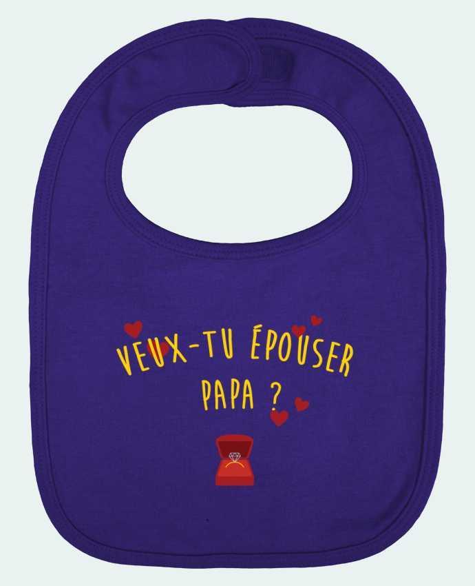 Baby Bib plain and contrast Veux-tu épouser papa ? by tunetoo