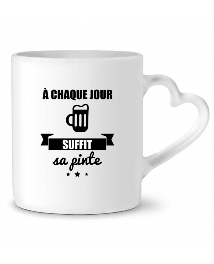 Mug Heart À chaque jour suffit sa pinte, bière, apéro, alcool by Benichan