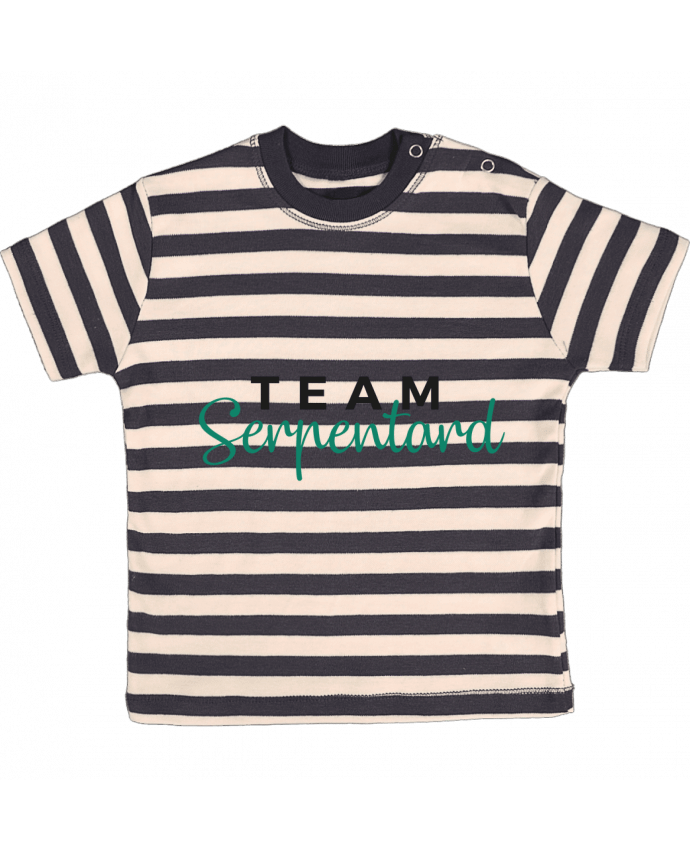 Tee-shirt bébé à rayures Team Serpentard par Nana