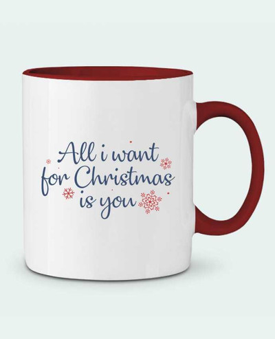 Mug bicolore All i want for christmas is you Nana