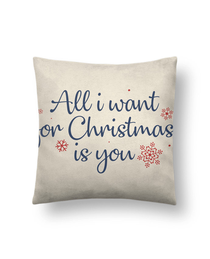 Coussin suédine All i want for christmas is you par Nana