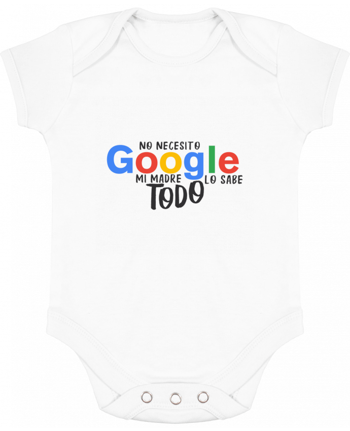 Body bébé manches contrastées Google - Mi madre lo sabe todo par tunetoo