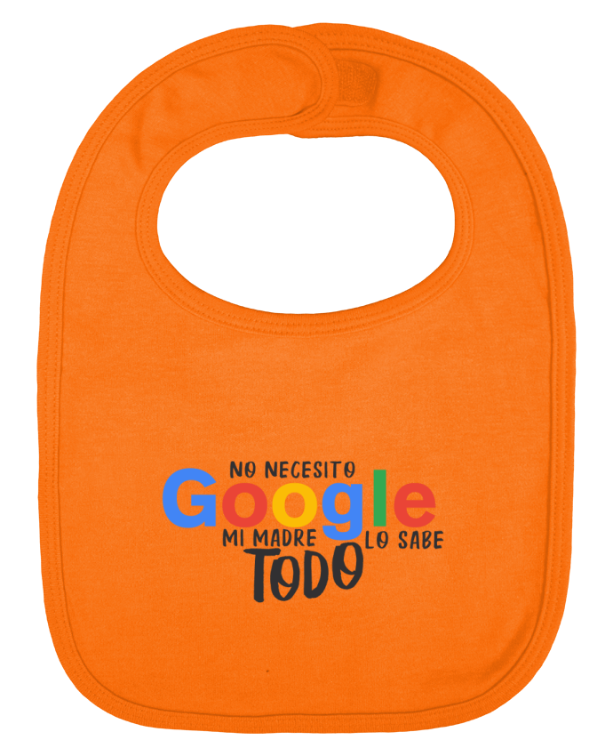 Baby Bib plain and contrast Google - Mi madre lo sabe todo by tunetoo
