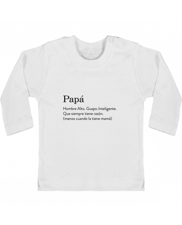 Camiseta Bebé Manga Larga con Botones  Papá definición manches longues du designer tunetoo