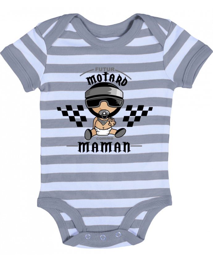 Baby Body striped Futur Motard comme maman - GraphiCK-Kids