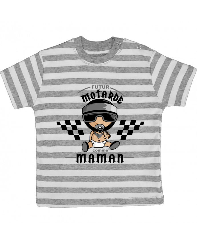 Camiseta Bebé a Rayas Futur motarde comma maman por GraphiCK-Kids