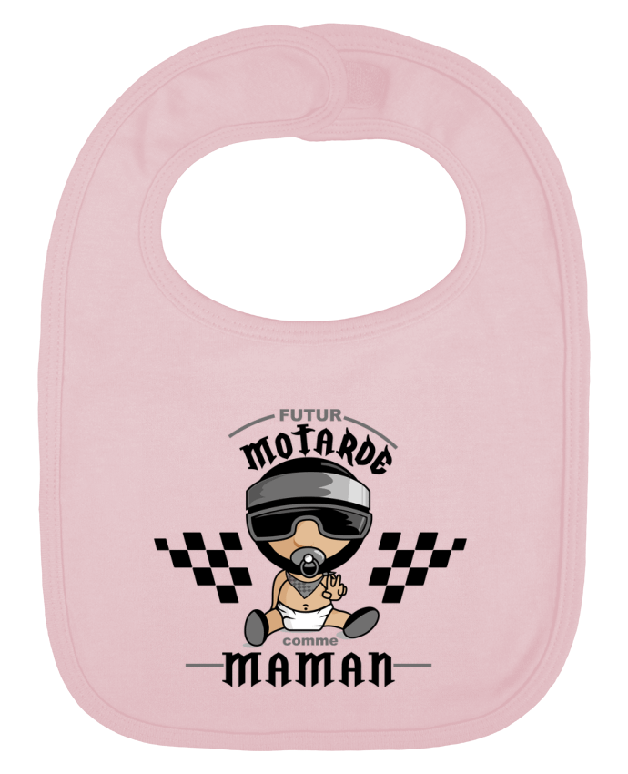 Baby Bib plain and contrast Futur motarde comma maman by GraphiCK-Kids