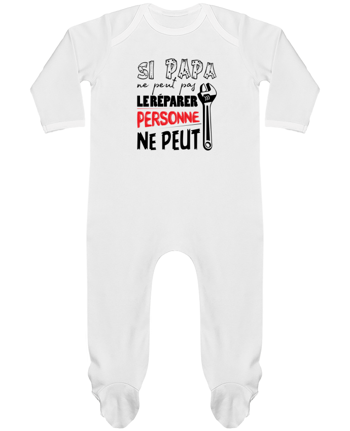 Pijama Bebé Manga Larga Contraste Si papa ne peut pas le réporer... por tunetoo