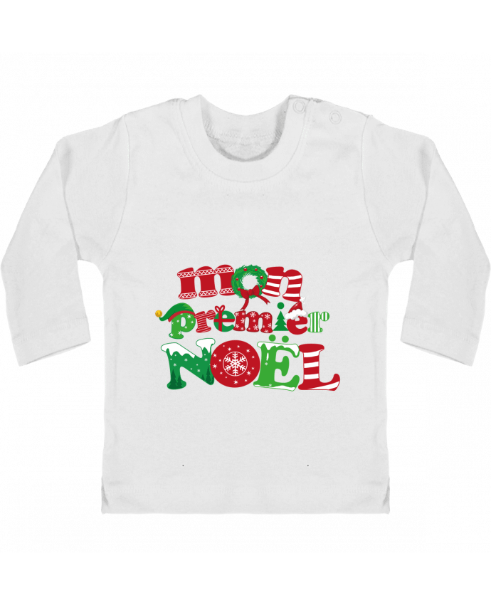 Baby T-shirt with press-studs long sleeve Mon  premier Noël manches longues du designer GraphiCK-Kids