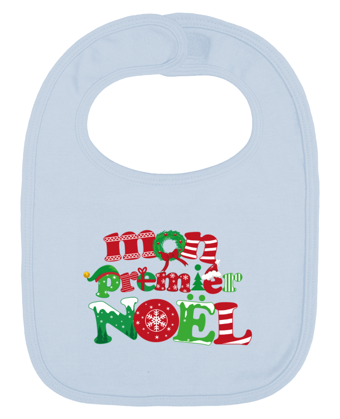 Baby Bib plain and contrast Mon  premier Noël by GraphiCK-Kids