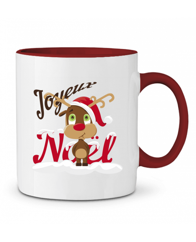 Mug bicolore Renne Joyeux Noël Enfant GraphiCK-Kids