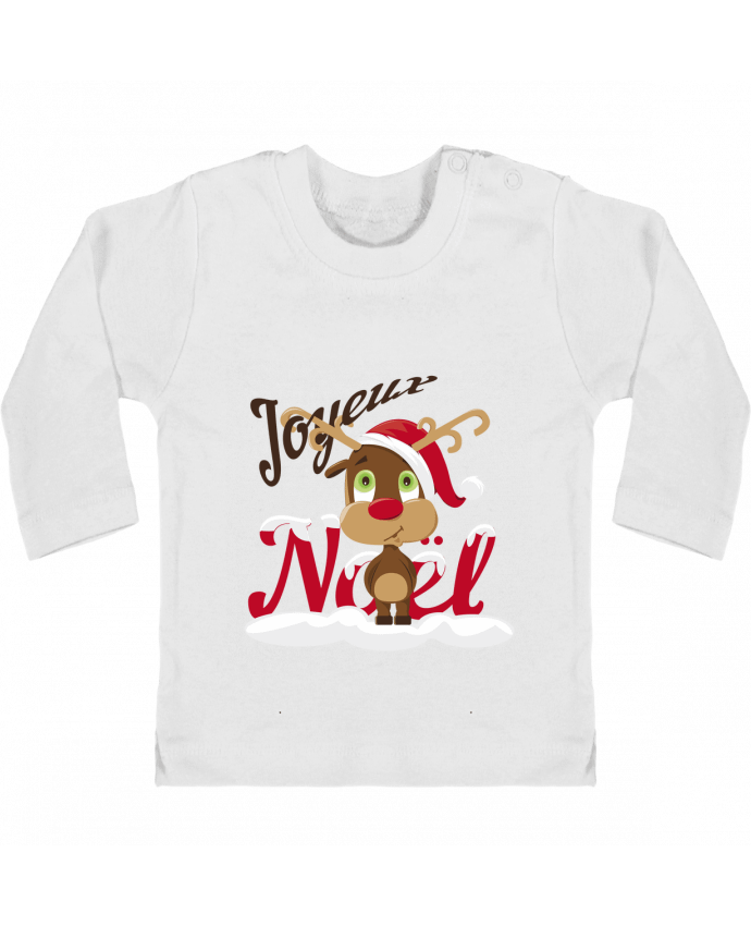Camiseta Bebé Manga Larga con Botones  Renne Joyeux Noël Enfant manches longues du designer GraphiCK-Kids