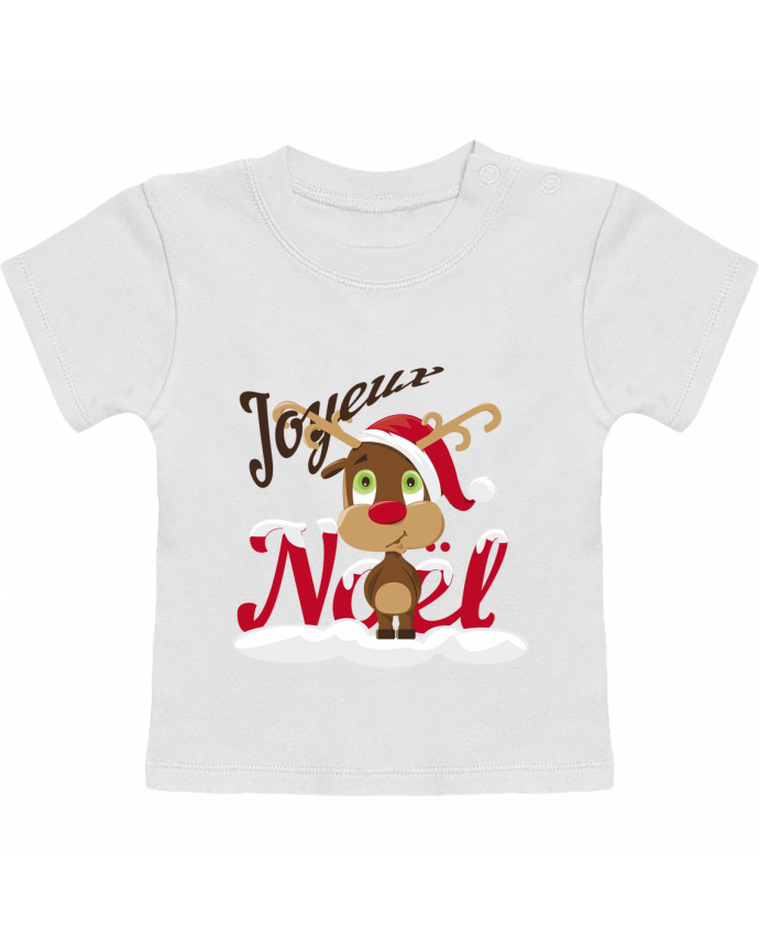 T-shirt bébé Renne Joyeux Noël Enfant manches courtes du designer GraphiCK-Kids