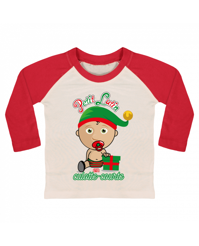 T-shirt baby Baseball long sleeve Petit Lutin de Noël by GraphiCK-Kids