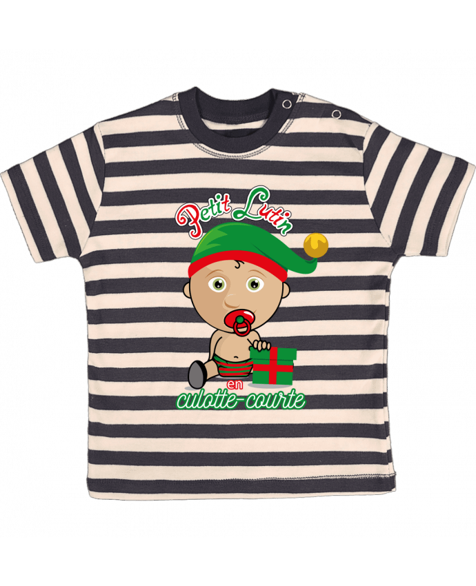T-shirt baby with stripes Petit Lutin de Noël by GraphiCK-Kids