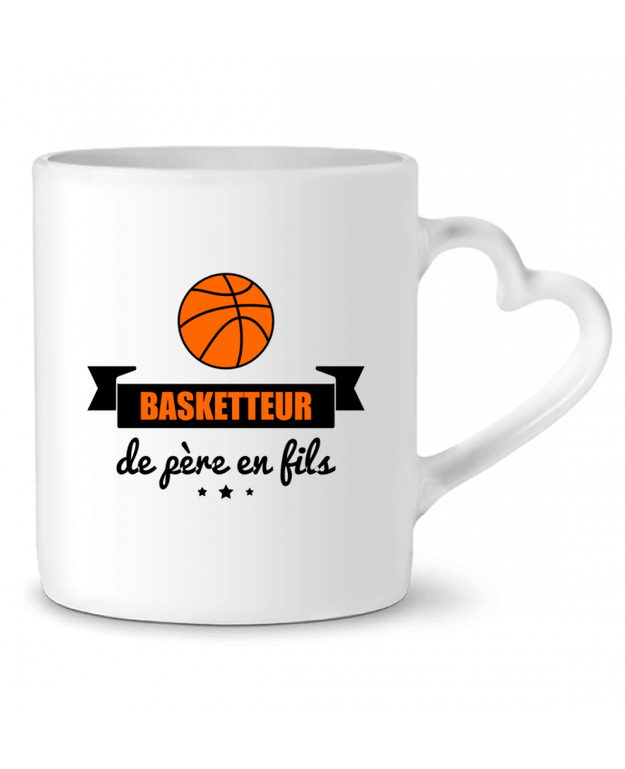 Mug coeur Basketteur de père en fils, cadeau basket par Benichan