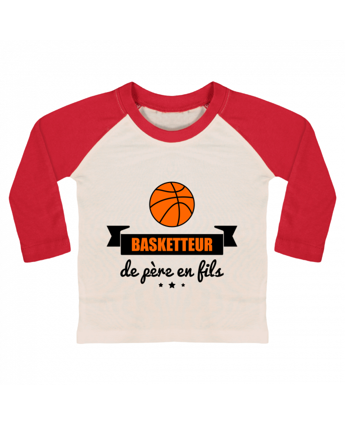 Tee-shirt Bébé Baseball ML Basketteur de père en fils, cadeau basket par Benichan