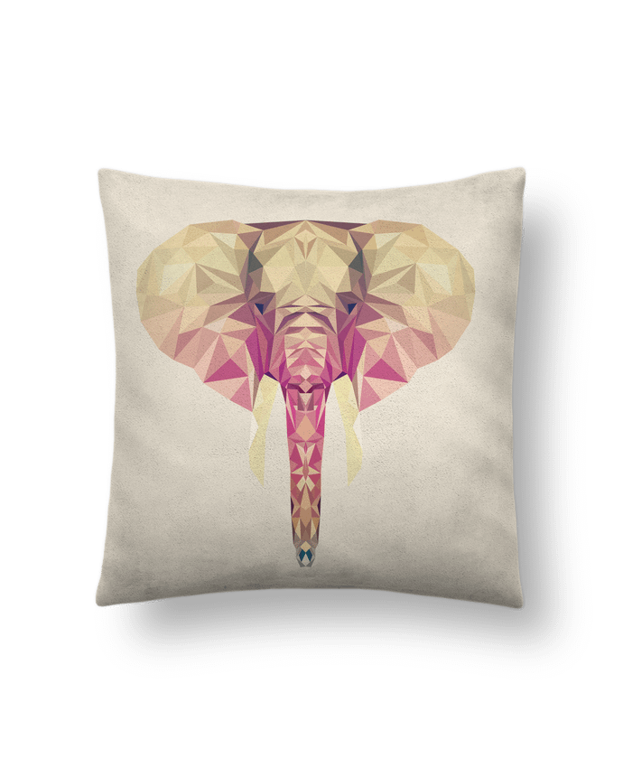 Cushion suede touch 45 x 45 cm Elefante poligonal by color indigo