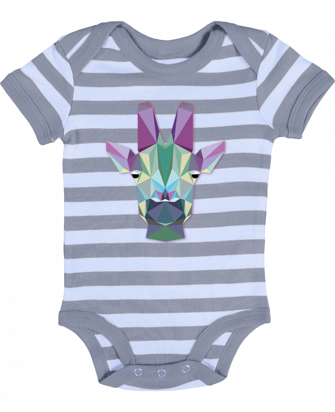 Baby Body striped Jirafa Poligonal - color indigo
